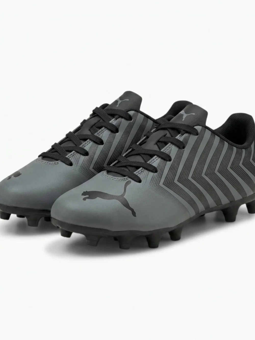 Puma Kids Black Soccer Cleats with Gray Studs